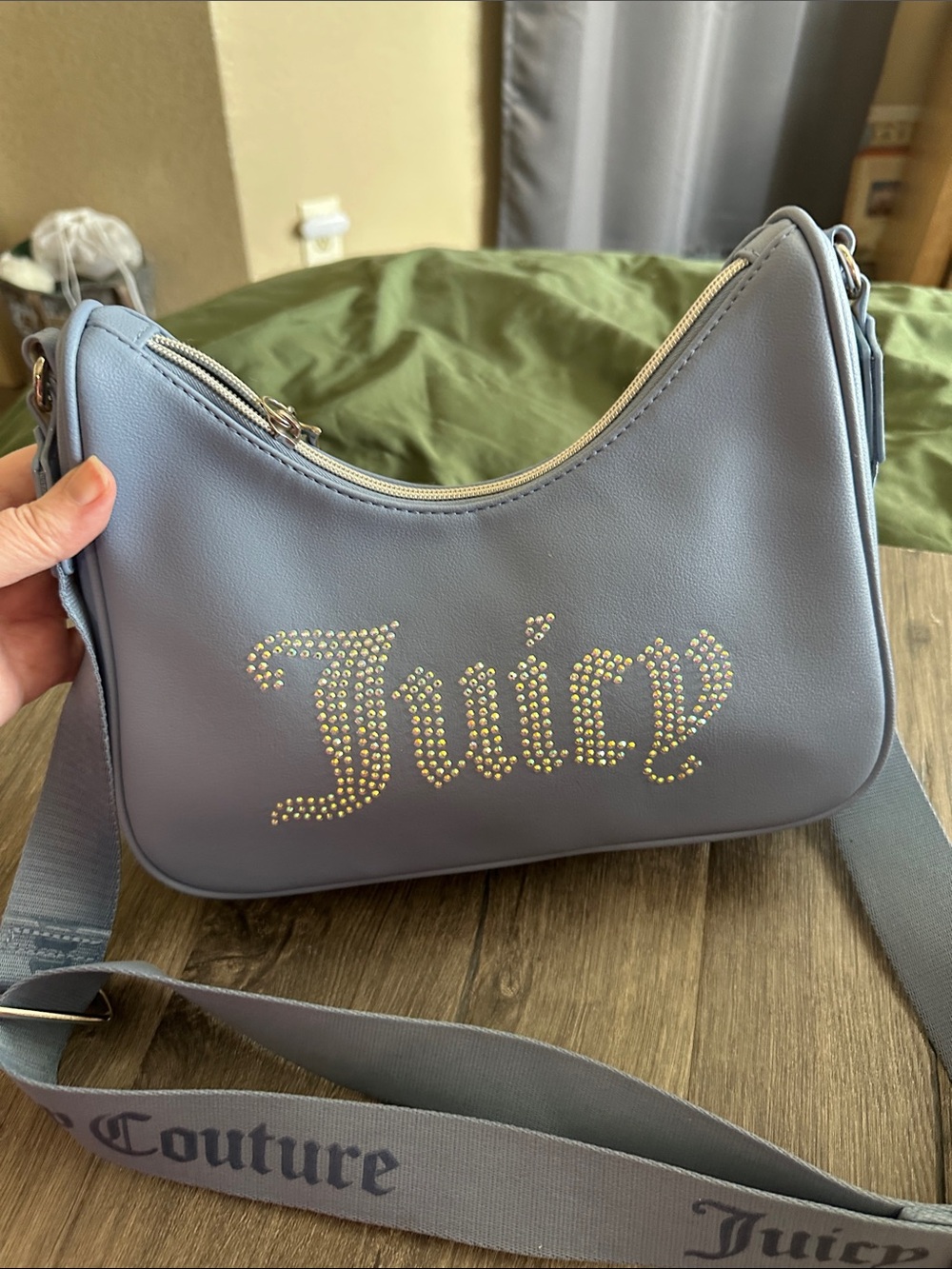 Juicy Couture Lavender Crystal Logo Shoulder Bag